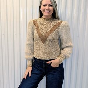 1980's ANGORA SLEEVE SWEATER 80's lillie rubin M